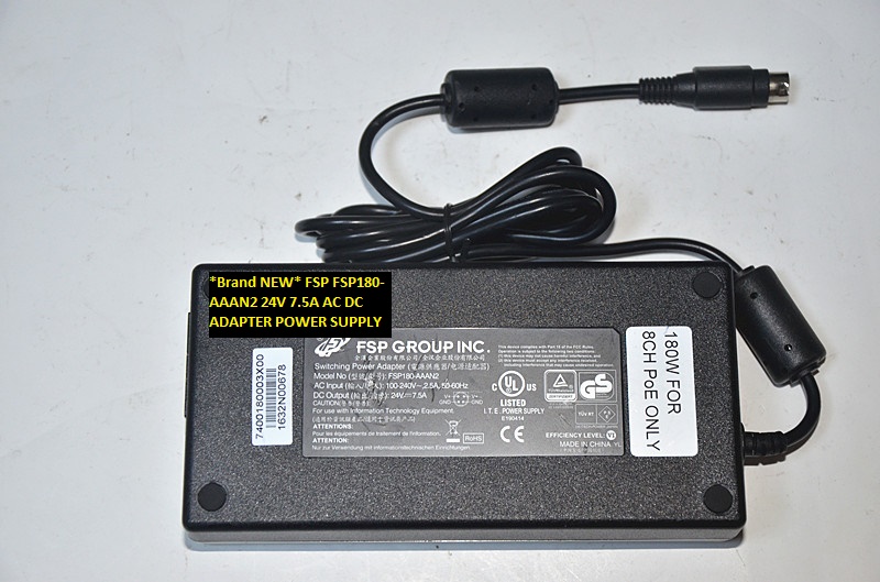 *Brand NEW* FSP FSP180-AAAN2 24V 7.5A AC DC ADAPTER POWER SUPPLY